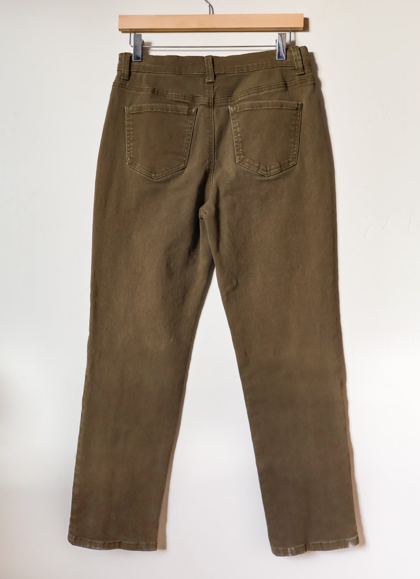 Reclaimed Double Front Denim - Olive - Sz 8 short