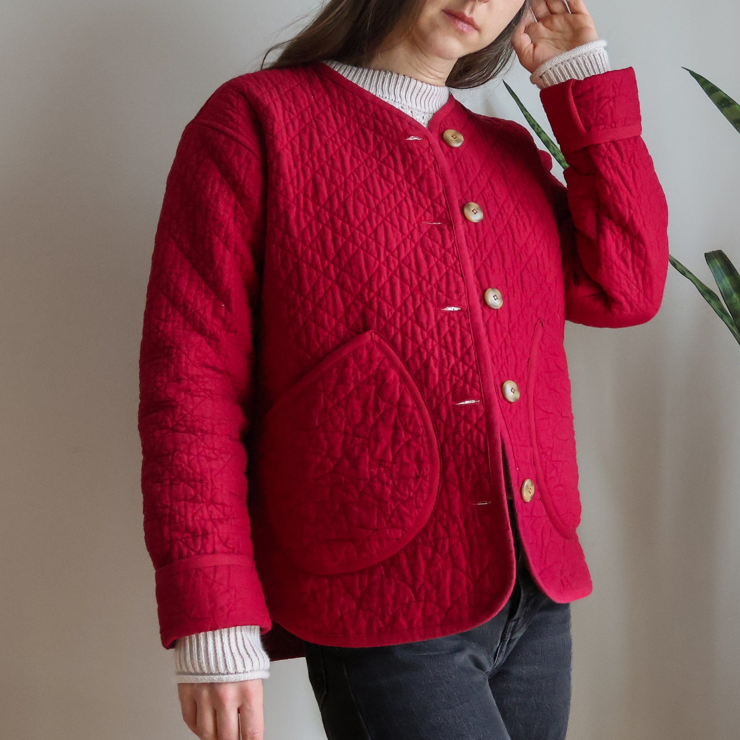 Alex Quilt Coat - Small - Monochrome Crimson