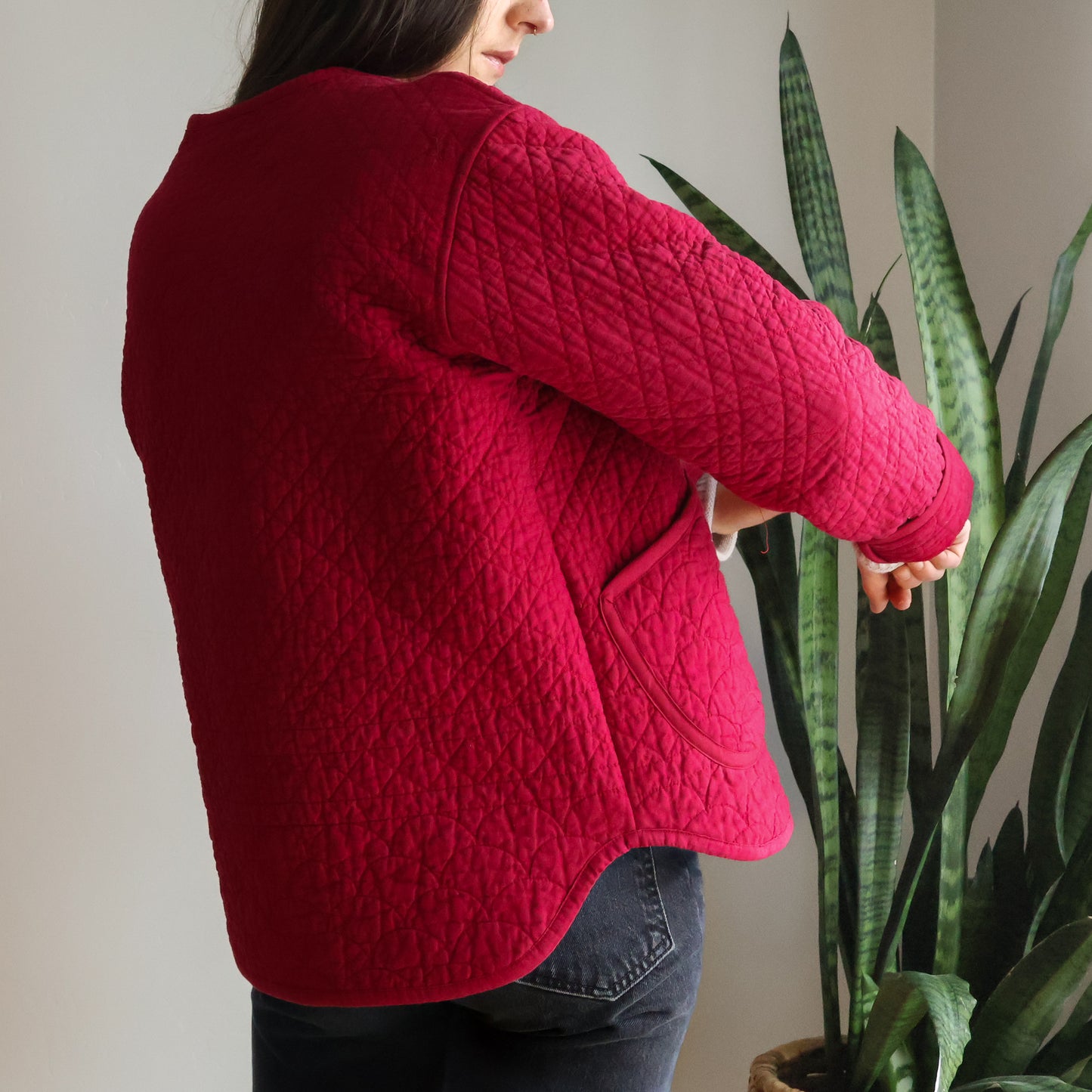 Alex Quilt Coat - Small - Monochrome Crimson