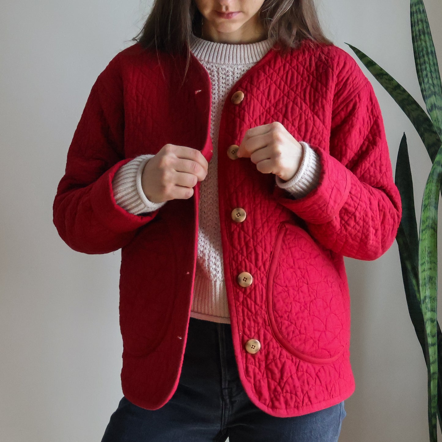 Alex Quilt Coat - Small - Monochrome Crimson