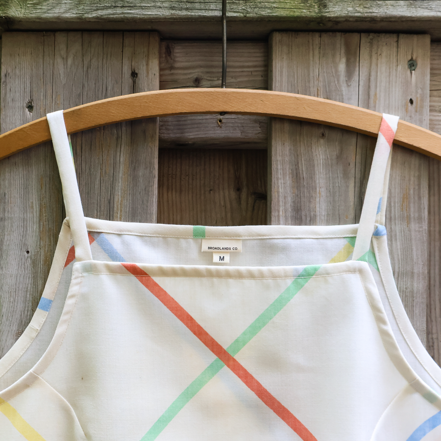 Pillowcase Garden Tank - 80's stripe - Medium