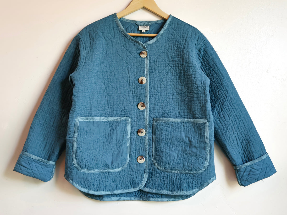 Alex Quilt Coat - Monochrome Teal - Medium