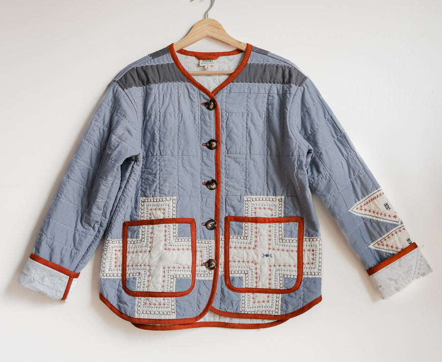 Alex Quilt Coat - Repurposed Embroidered Quilt - Small