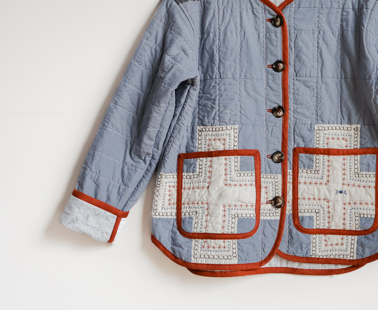 Alex Quilt Coat - Repurposed Embroidered Quilt - Small