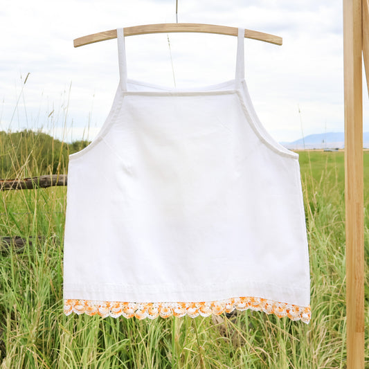 Vintage Pillowcase Garden Tank - Creamsicle - Medium