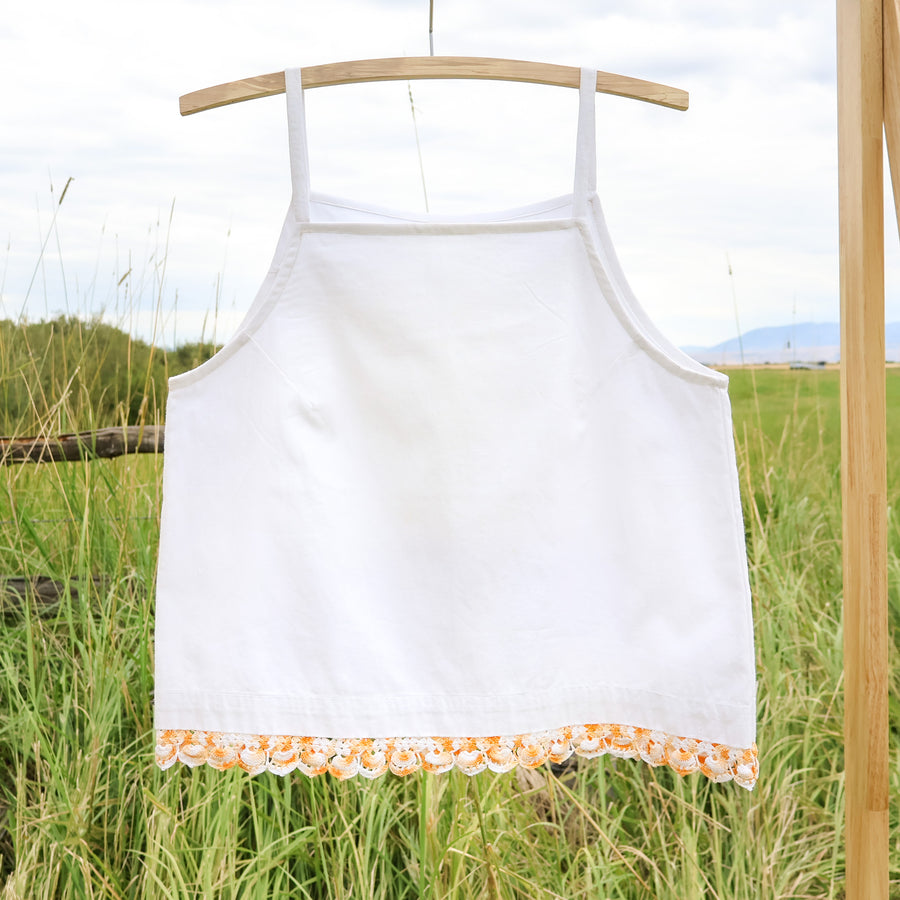 Vintage Pillowcase Garden Tank - Creamsicle - Medium