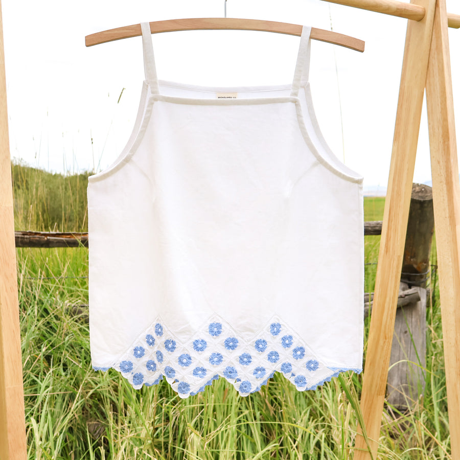 Vintage Pillowcase Garden Tank - Diamonds - Small