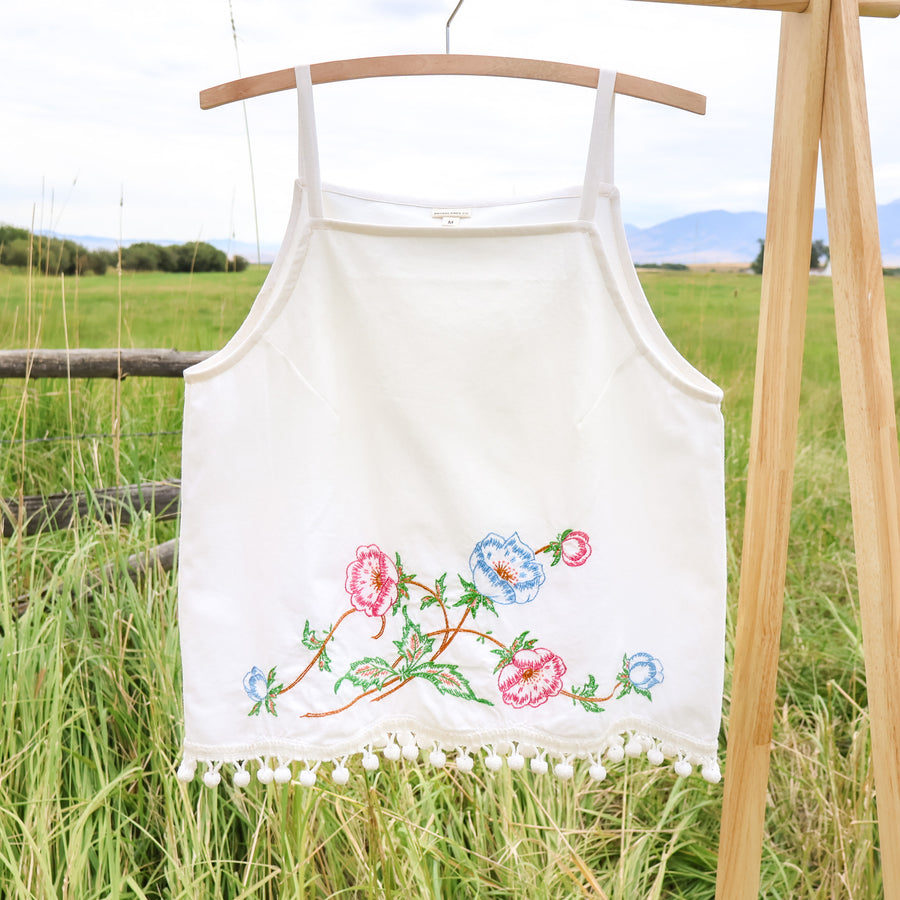 Vintage Pillowcase Garden Tank - Floral - Medium