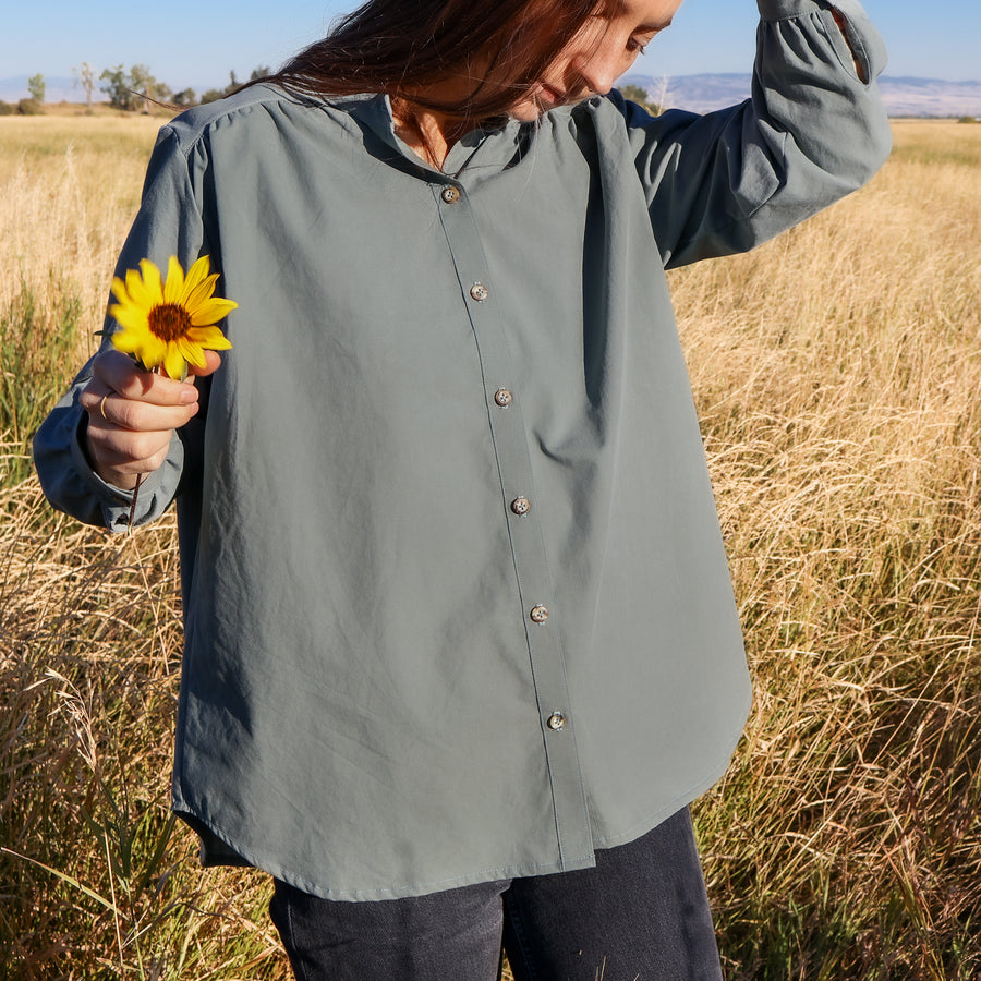 Harvest Cotton Button-up - Reclaimed Sheet - Small