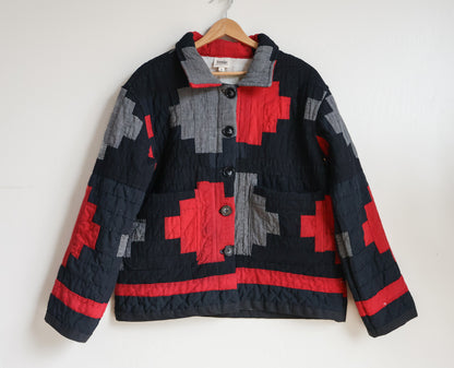 Homestead Quilt Coat - Black and Red Courthouse Steps - Small