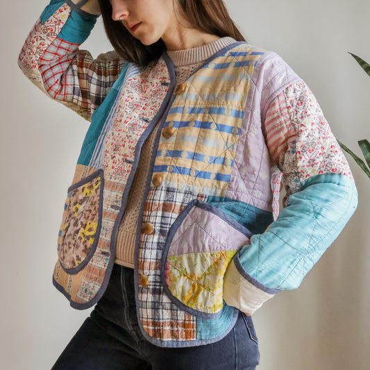 Alex Quilt Coat - Patchwork - Medium - *Please Read Full Description*