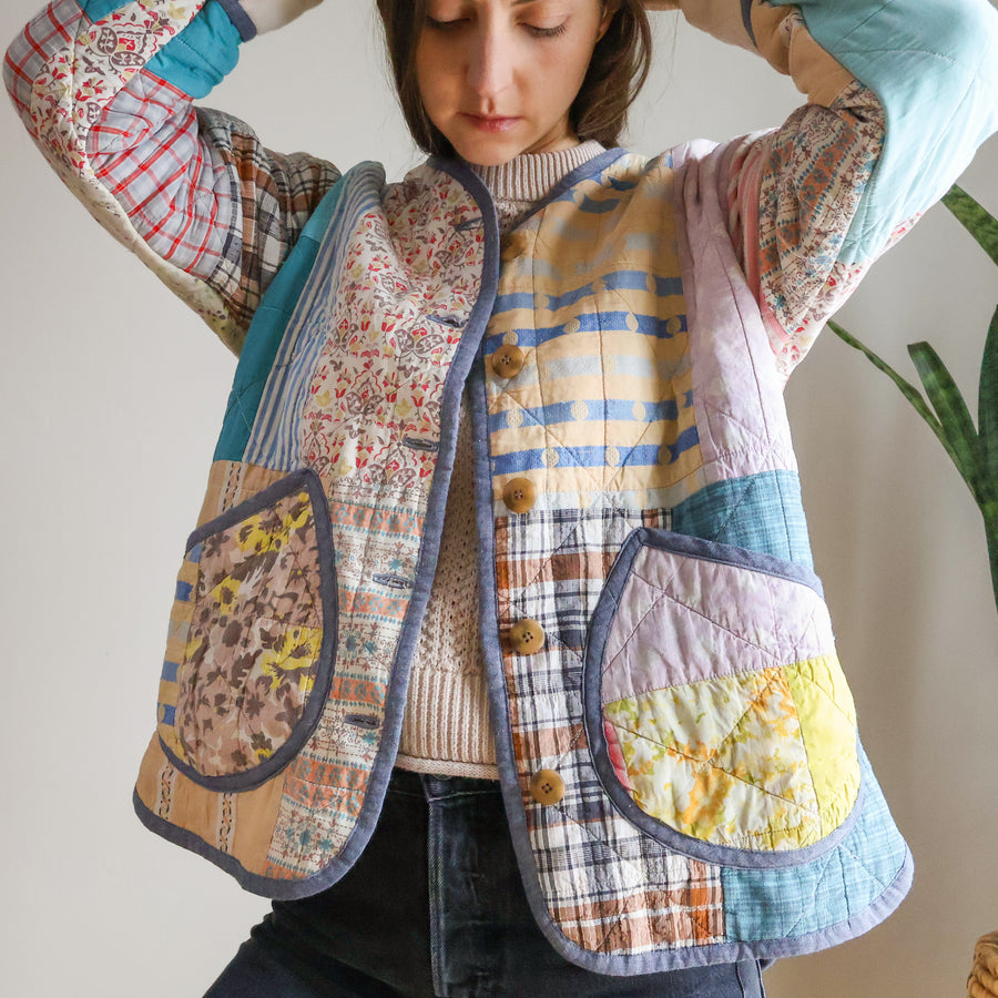 Alex Quilt Coat - Patchwork - Medium - *Please Read Full Description*