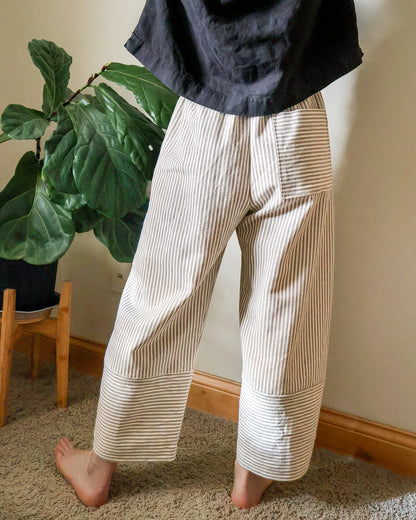 Utility Barrel Pant - Stone Stripe - PRE ORDER