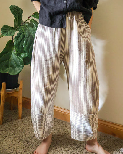 Utility Barrel Pant - Stone Stripe - PRE ORDER