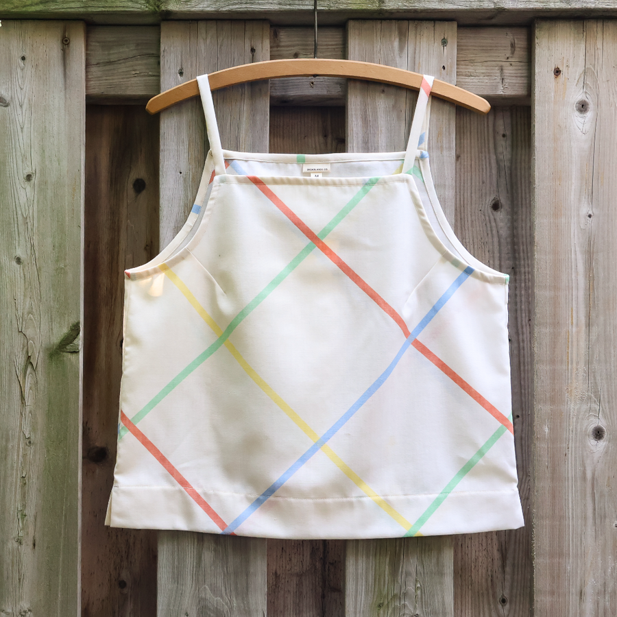 Pillowcase Garden Tank - 80's stripe - Medium