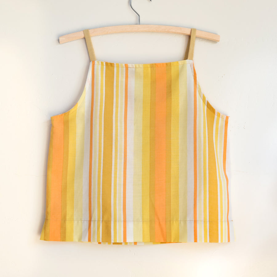 Pillowcase Garden Tank - Retro Orange Stripe - Medium