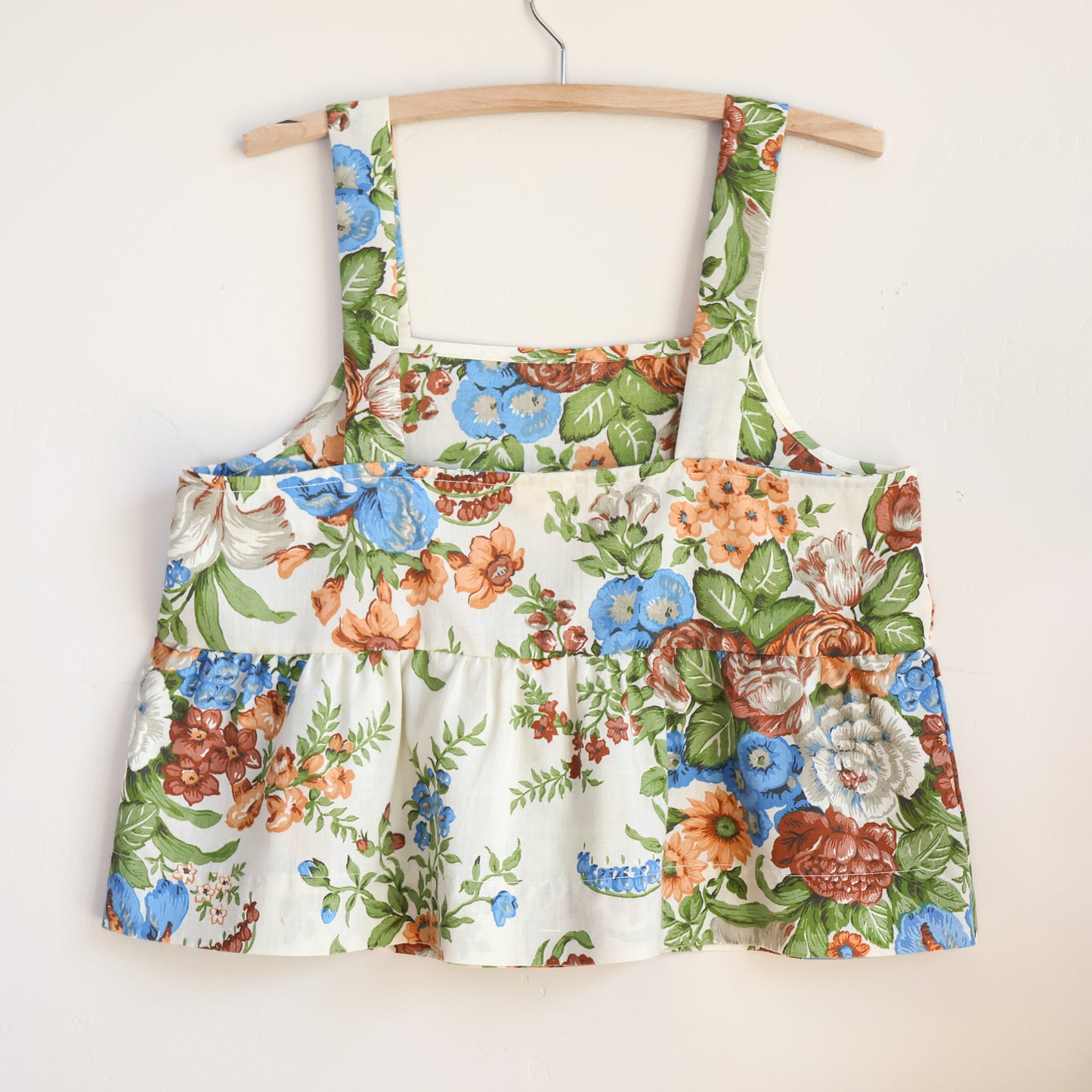 Sundown Crop Tank - Reclaimed Sheet -  Vintage Floral - Large