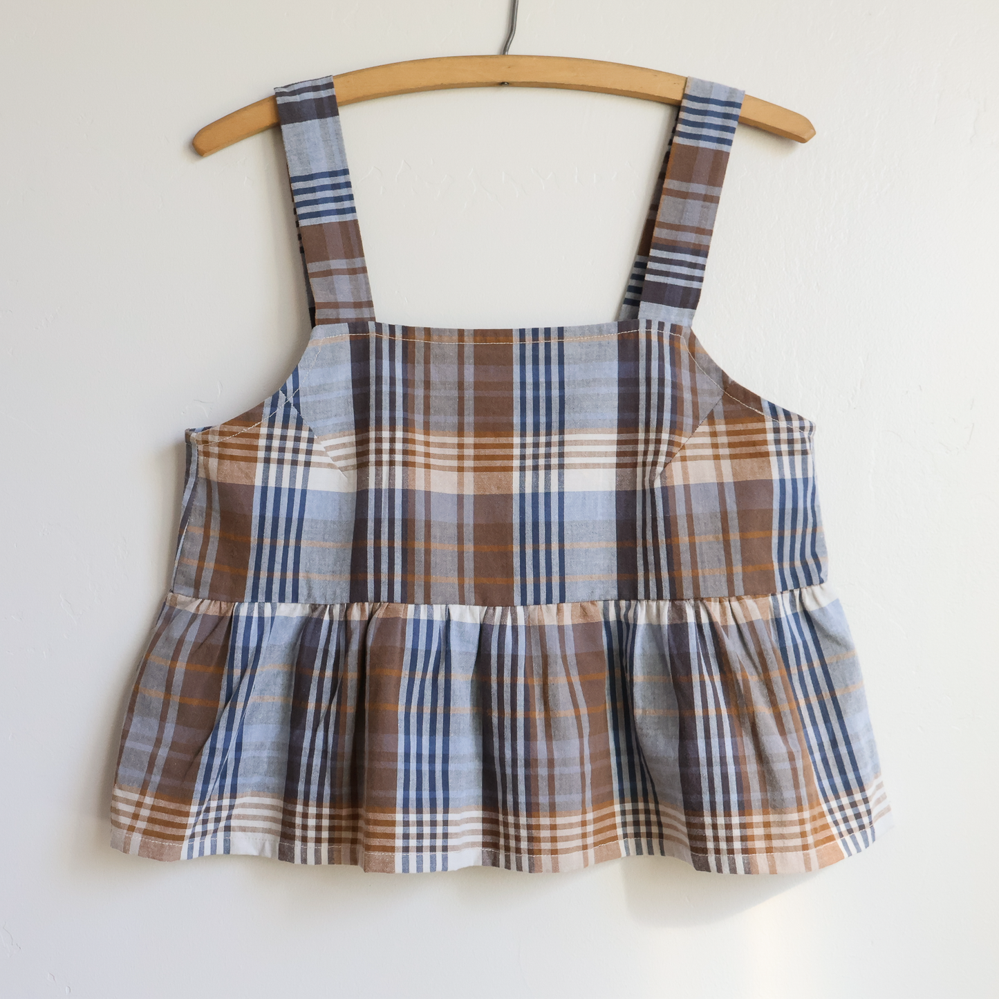 Sundown Crop Tank - Reclaimed Cotton Plaid Pillowcase - Small