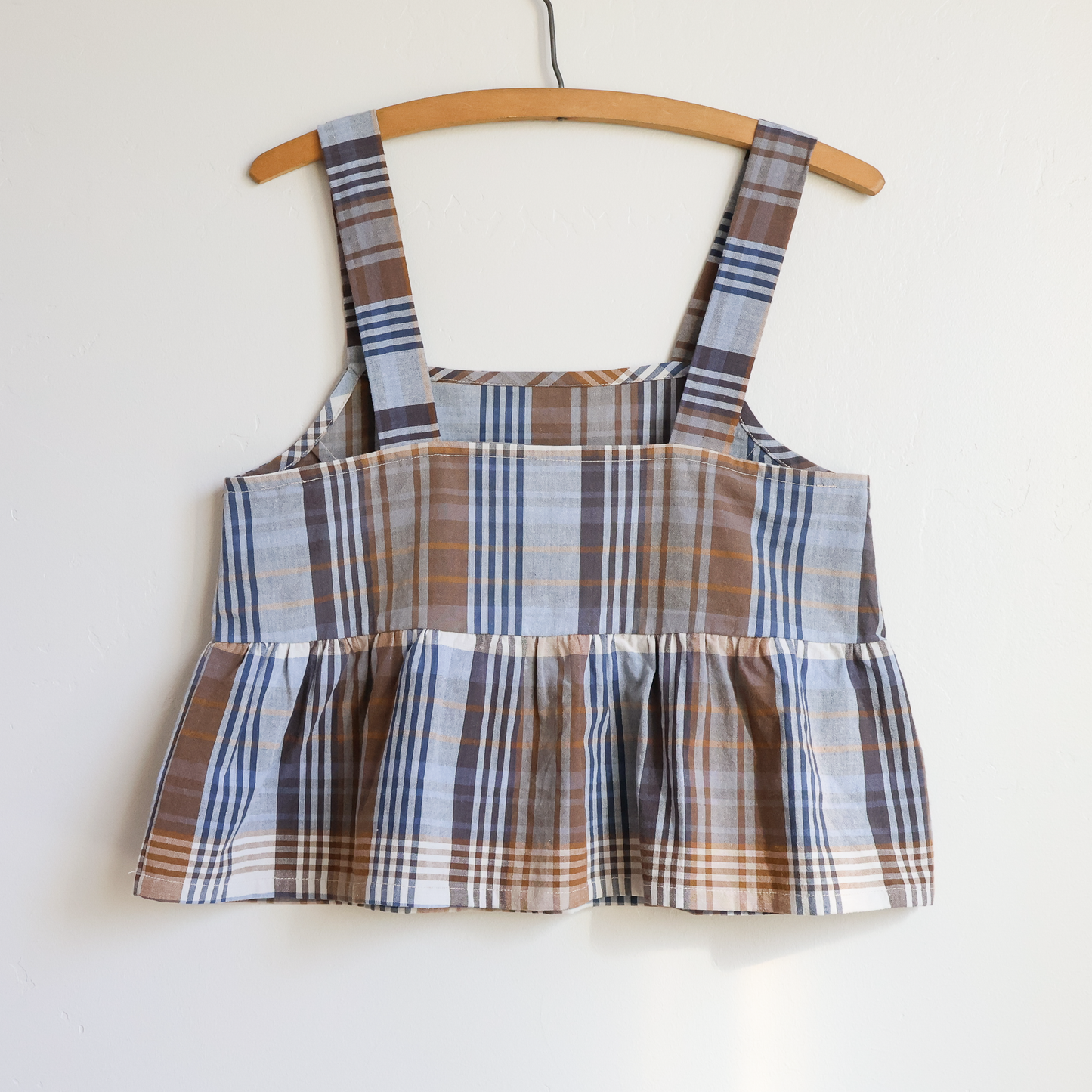 Sundown Crop Tank - Reclaimed Cotton Plaid Pillowcase - Small