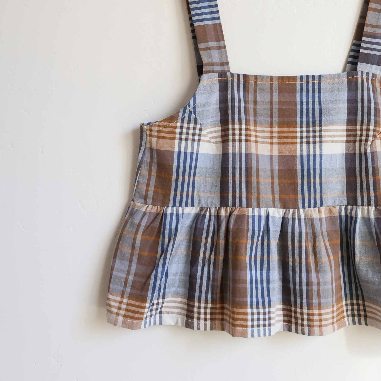 Sundown Crop Tank - Reclaimed Cotton Plaid Pillowcase - Small